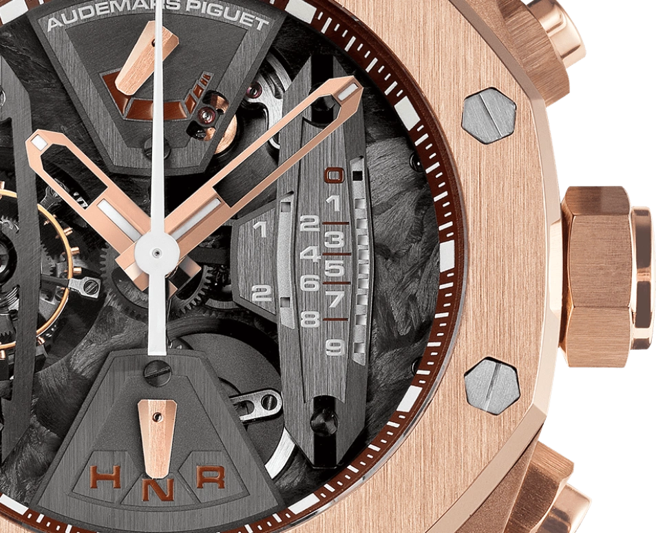 Audemars Piguet,Royal Oak Concept 44mm,44mm,Rose Gold,Skeleton,Black,Handwound,Chronograph,Power Reserve Indicator,Tourbillon,Function Selector,237hours,In-house Caliber,26223OR,26223OR.OO.D099CR.01