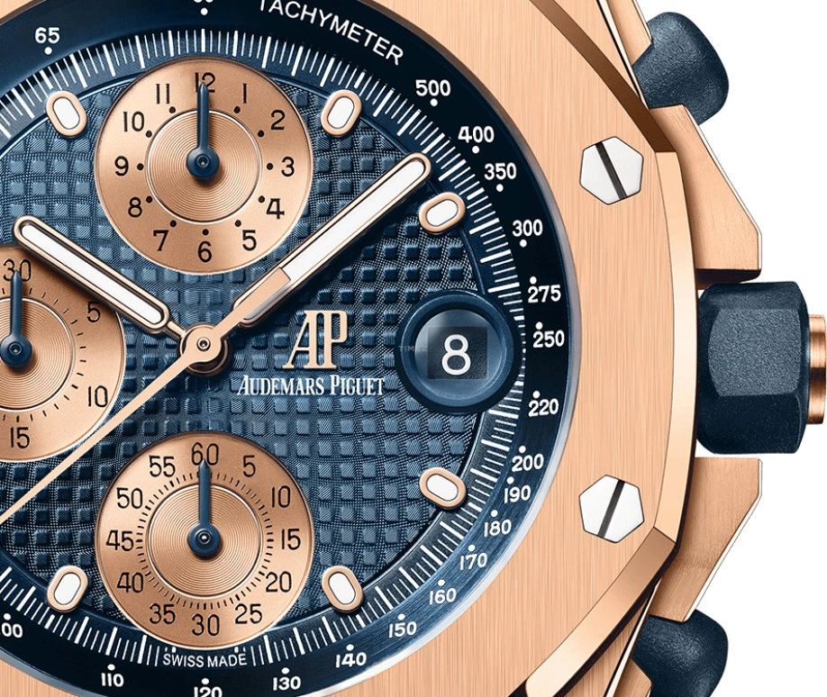 Audemars Piguet,Royal Oak Offshore 42mm,42mm,Rose Gold,Blue,Rose Gold,Automatic,Chronograph,Day,26238OR,26238OR.OO.2000OR.01