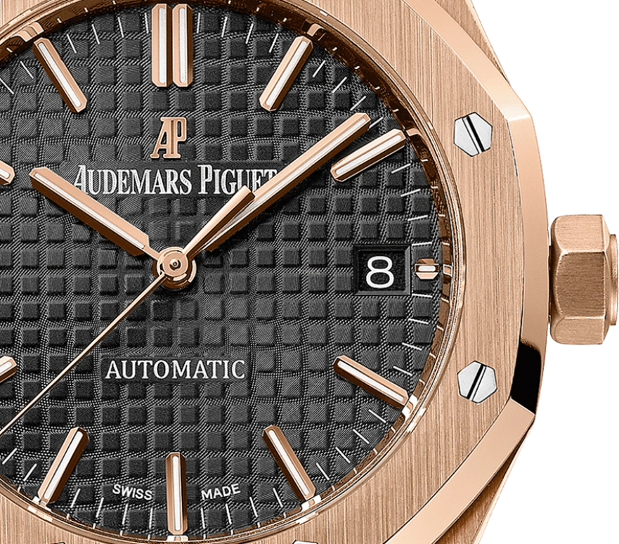 Audemars Piguet,Royal Oak 37mm,37mm,Pink Gold,Black,Automatic,Day,60hours,15450OR,15450OR.OO.D002CR.01