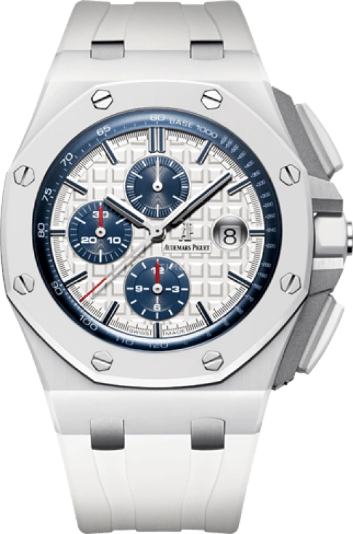 Audemars Piguet,Royal Oak Offshore 44mm,44mm,Titanium,Ceramic,White,Silver,Automatic,Chronograph,Day,26402CB,26402CB.OO.A010CA.01