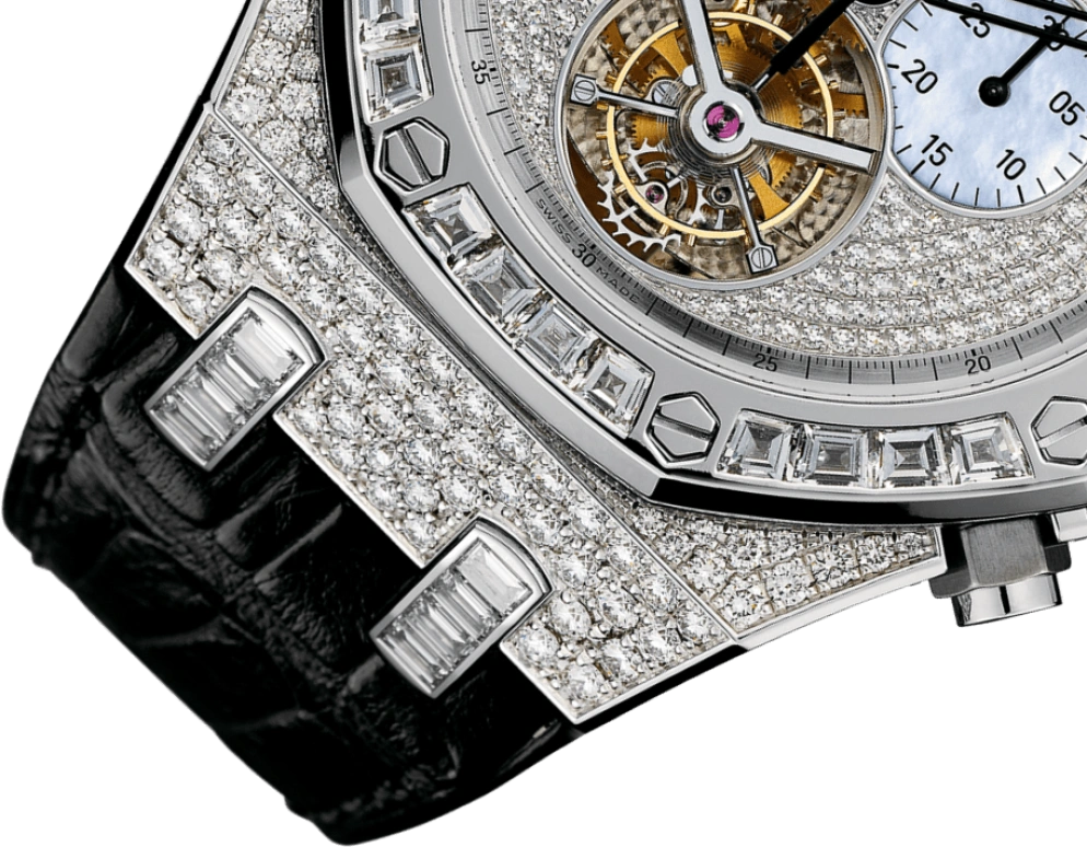 Audemars Piguet,Royal Oak 44mm,44mm,White Gold,Silver White,Handwound,Chronograph,Tourbillon,26116BC,26116BC.ZZ.D002CR.01