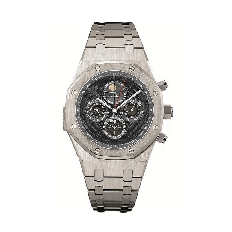 Audemars Piguet,Royal Oak Offshore 44mm,44mm,Platinum,Skeleton,Transparent,Automatic,Chronograph,Moonphase,Perpetual Calendar,Leap Year,70hours,In-house Caliber,26551PT,26551PT.OO.1238PT.01