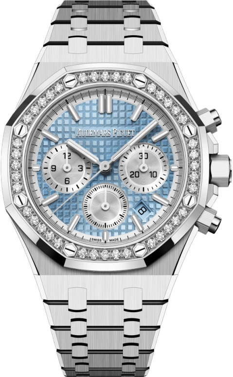 Audemars Piguet,Royal Oak 38mm,38mm,Stainless Steel,Blue,Automatic,Chronograph,Day,26715ST,26715ST.ZZ.1356ST.01