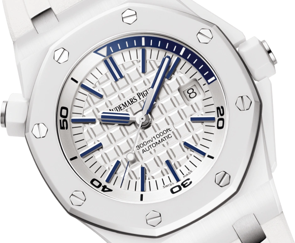 Audemars Piguet,Royal Oak Offshore 42mm,42mm,Ceramic,White,Silver,Automatic,Day,60hours,15707CB,15707CB.OO.A010CA.01