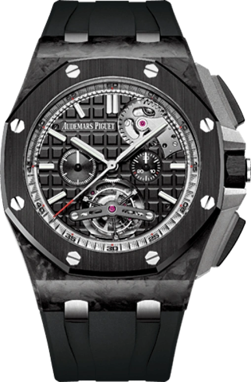 Audemars Piguet,Royal Oak Offshore 44mm,44mm,Carbon,Black,Automatic,Chronograph,Tourbillon,26550AU,26550AU.OO.A002CA.01