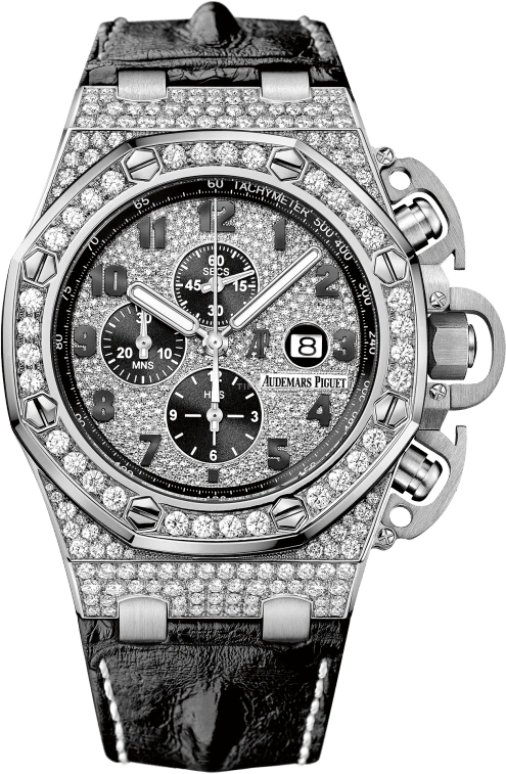 Audemars Piguet,Royal Oak Offshore 48mm,48mm,White Gold,Silver,Black,Automatic,Chronograph,Day,26215BC,26215BC.ZZ.A101CR.01