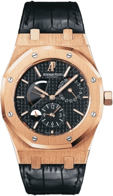 Audemars Piguet,Royal Oak 39mm,39mm,Rose Gold,Black,Automatic,Day,Power Reserve Indicator,Dule Time,26120OR,26120OR.OO.D002CR.01