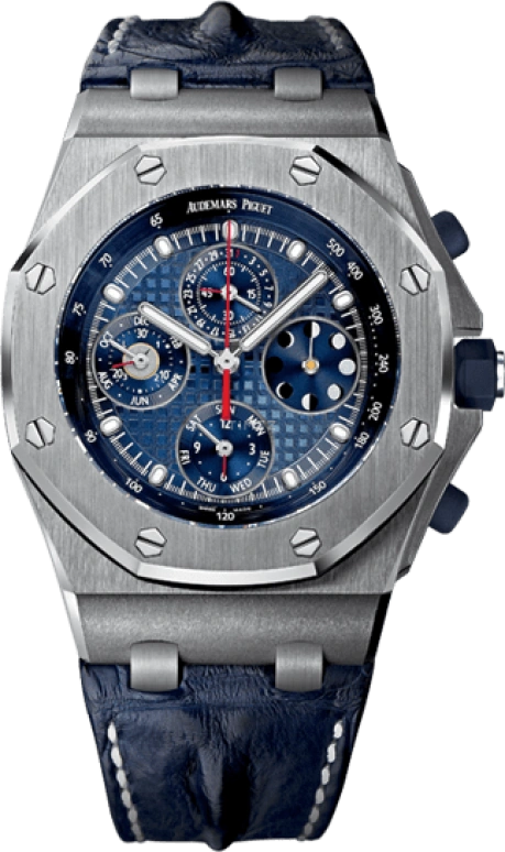 Audemars Piguet,Royal Oak Offshore 42mm,42mm,Platinum,Blue,Automatic,Chronograph,Moonphase,Perpetual Calendar,Leap Year,38hours,In-house Caliber,26209PT,26209PT.OO.D305CR.01