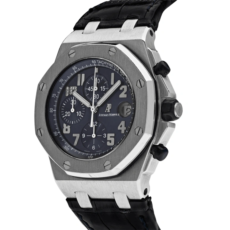 Audemars Piguet,Royal Oak Offshore 42mm,42mm,Platinum,Blue,Automatic,Chronograph,Day,26055PT,26055PT.OO.D001CR.01