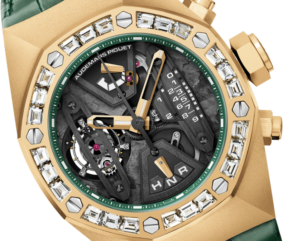 Audemars Piguet,Royal Oak Concept 44mm,44mm,Ceramic,Yellow Gold,Skeleton,Black,Handwound,Chronograph,Power Reserve Indicator,Tourbillon,Function Selector,237hours,In-house Caliber,26224BA,26224BA.ZZ.D400CR.01
