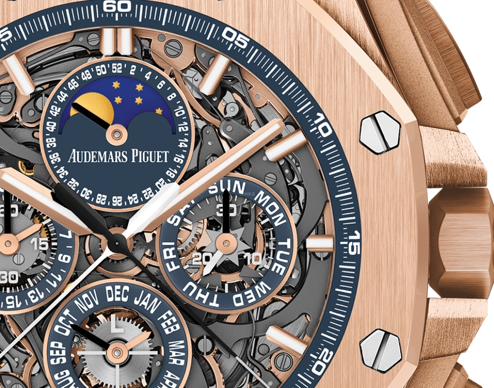 Audemars Piguet,Royal Oak Offshore 44mm,44mm,Pink Gold,Skeleton,Automatic,Chronograph,Moonphase,Perpetual Calendar,Month,45hours,In-house Caliber,26571OR,26571OR.OO.A027CA.01.99