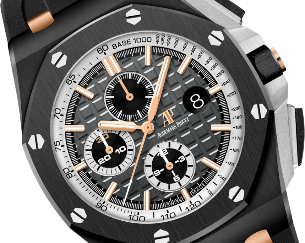 Audemars Piguet,Royal Oak Offshore 44mm,44mm,Pink Gold,Titanium,Ceramic,Black,Automatic,Chronograph,Day,26415CE,26415CE.OO.A002CA.01