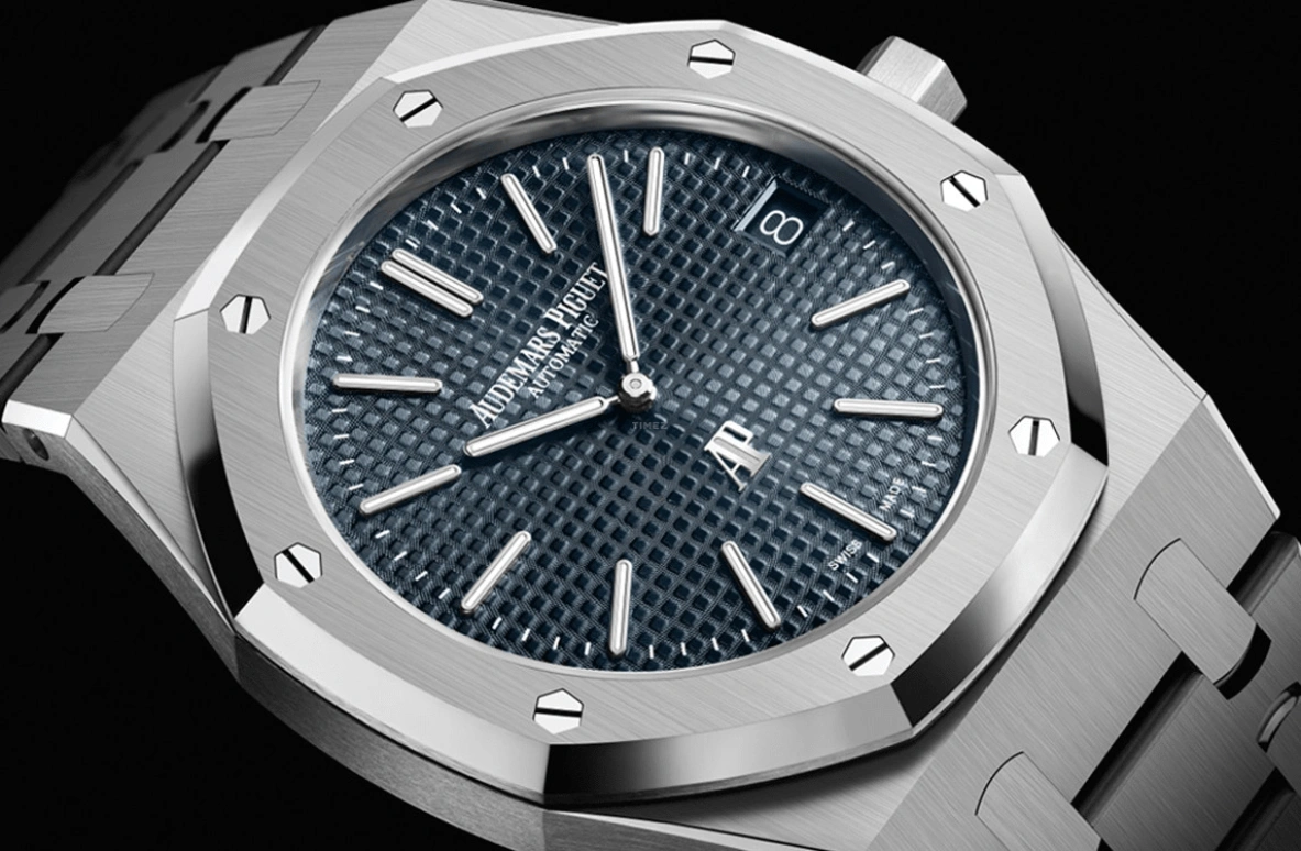 Audemars Piguet,Royal Oak 39mm,39mm,Stainless Steel,Blue,Automatic,Day,55hours,16202ST,16202ST.OO.1240ST.01 50th