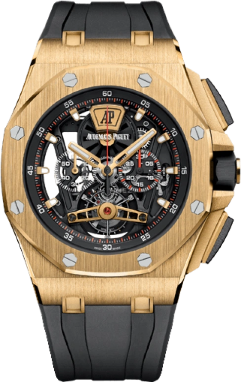 Audemars Piguet,Royal Oak Offshore 44mm,44mm,Ceramic,Yellow Gold,Skeleton,Handwound,Chronograph,Tourbillon,26407BA,26407BA.OO.A002CA.01