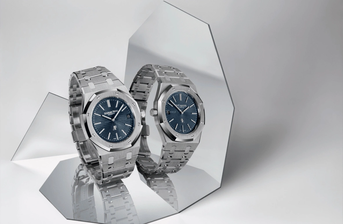 Audemars Piguet,Royal Oak 39mm,39mm,Stainless Steel,Blue,Automatic,Day,55hours,16202ST,16202ST.OO.1240ST.01 50th