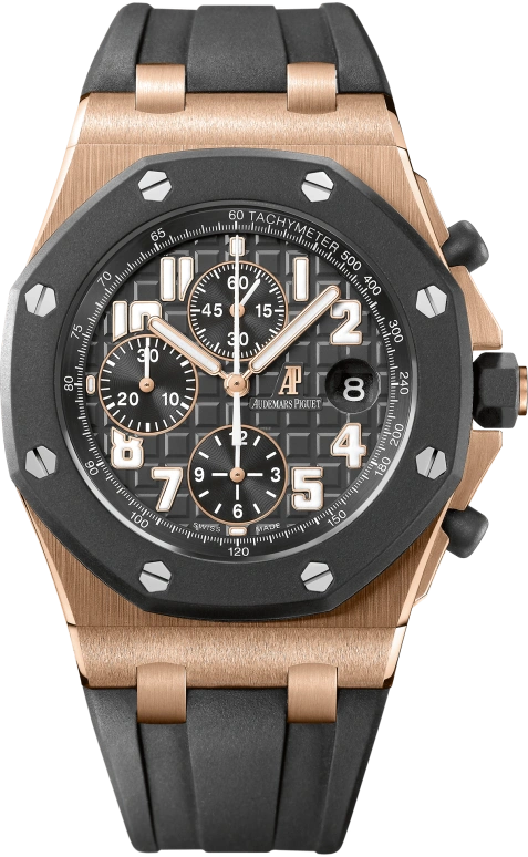 Audemars Piguet,Royal Oak Offshore 42mm,42mm,Pink Gold,Rubber,Grey,Automatic,Chronograph,Day,25940OK,25940OK.OO.D002CA.02
