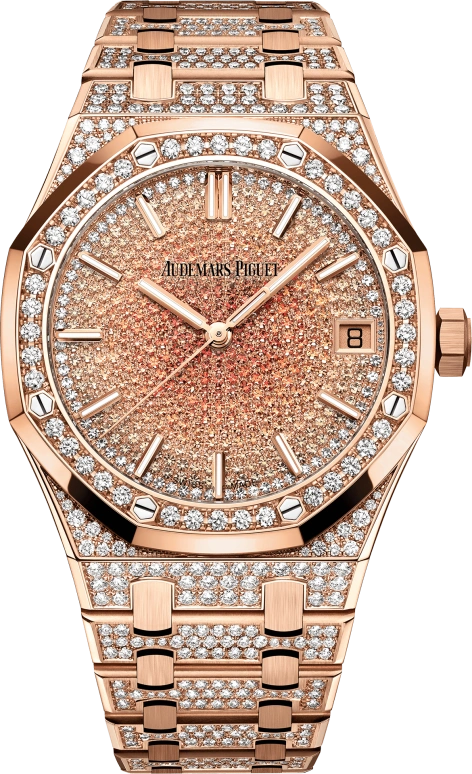 Audemars Piguet,Royal Oak 41mm,41mm,Pink Gold,Orange,Automatic,Day,70hours,15502OR,15502OR.ZZ.1222OR.01