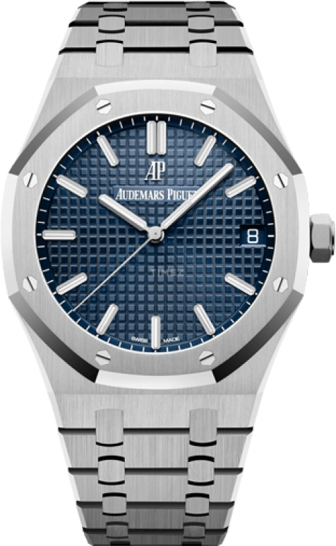 Audemars Piguet,Royal Oak 41mm,41mm,Stainless Steel,Blue,Automatic,Day,70hours,15500ST,15500ST.OO.1220ST.01