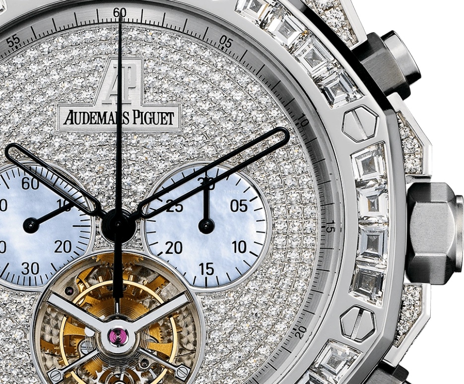 Audemars Piguet,Royal Oak 44mm,44mm,White Gold,Silver White,Handwound,Chronograph,Tourbillon,26116BC,26116BC.ZZ.D002CR.01