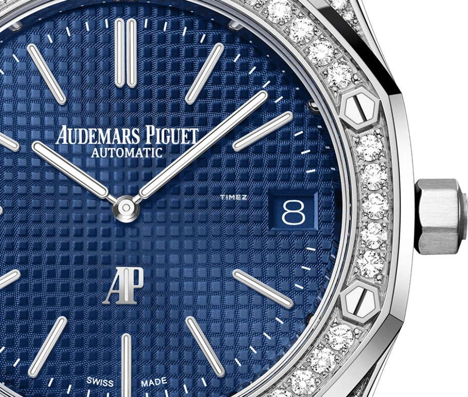 Audemars Piguet,Royal Oak 39mm,39mm,White Gold,Blue,Automatic,Day,55hours,16202BC,16202BC.ZZ.1241BC.02