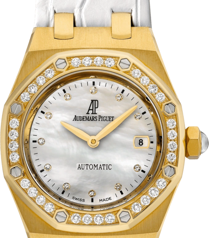 Audemars Piguet,Royal Oak 33mm,33mm,Yellow Gold,White,Automatic,Day,40hours,77321BA,77321BA.ZZ.D012CR.01