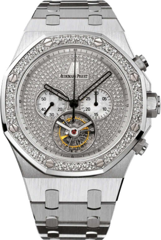 Audemars Piguet,Royal Oak 44mm,44mm,White Gold,White,Handwound,Chronograph,Tourbillon,26039BC,26039BC.ZZ.1205BC.01