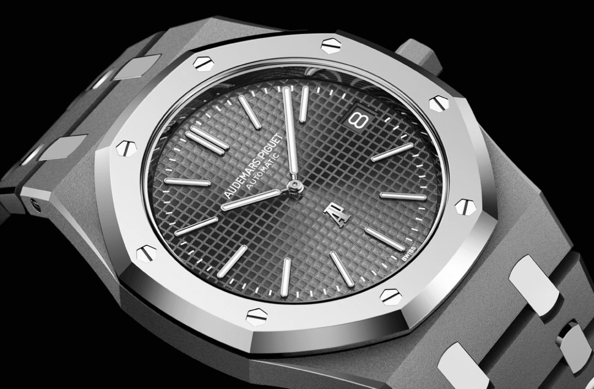 爱彼,皇家橡树 39毫米,39毫米,钛,BMG-TECH™ 复合金属玻璃,灰色,自动上弦,日历,40小时,15202XT,15202XT.GG.1240XT.99
