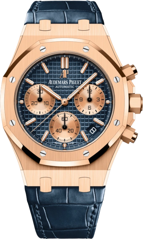 Audemars Piguet,Royal Oak 41mm,41mm,Pink Gold,Blue,Automatic,Chronograph,Day,26239OR,26239OR.OO.D315CR.01