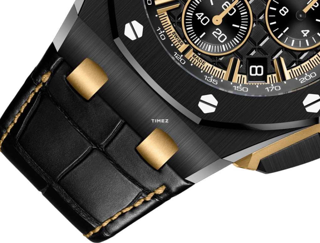 Audemars Piguet,Royal Oak Offshore 43mm,43mm,Ceramic,Yellow Gold,Black,Automatic,Chronograph,Day,Flyback,26420CE,26420CE.OO.A127CR.01