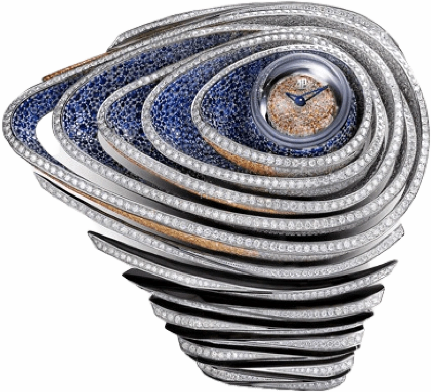 Audemars Piguet,Haute Joaillerie 47.20mm,47.20mm,White Gold,Blue,Gradient,Orange,Quartz,In-house Caliber,Sapphire,67705BC,67705BC.ZS.9192BC.01