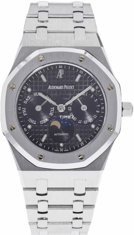 Audemars Piguet,Royal Oak 36mm,36mm,Stainless Steel,Blue,Automatic,Moonphase,Date,Day,25594ST,25594ST.OO.0789ST.03