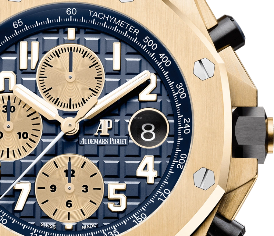 Audemars Piguet,Royal Oak Offshore 42mm,42mm,Ceramic,Yellow Gold,Blue,Automatic,Chronograph,Day,26470BA,26470BA.OO.1000BA.01