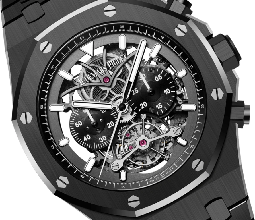 Audemars Piguet,Royal Oak 44mm,44mm,Titanium,Ceramic,Skeleton,Handwound,Chronograph,Tourbillon,26343CE,26343CE.OO.1247CE.01