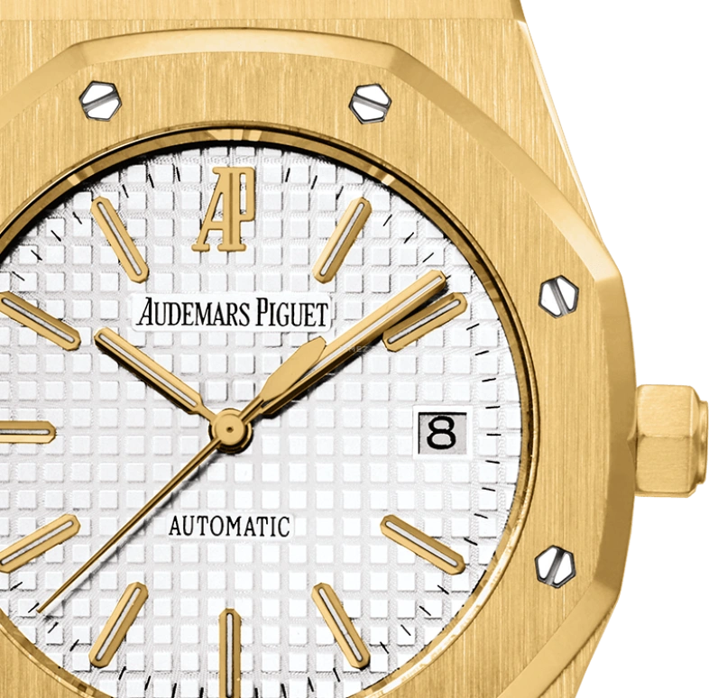 Audemars Piguet,Royal Oak 39mm,39mm,Yellow Gold,Silver,White,Automatic,60hours,In-house Caliber,15300BA,15300BA.OO.D088CR.01