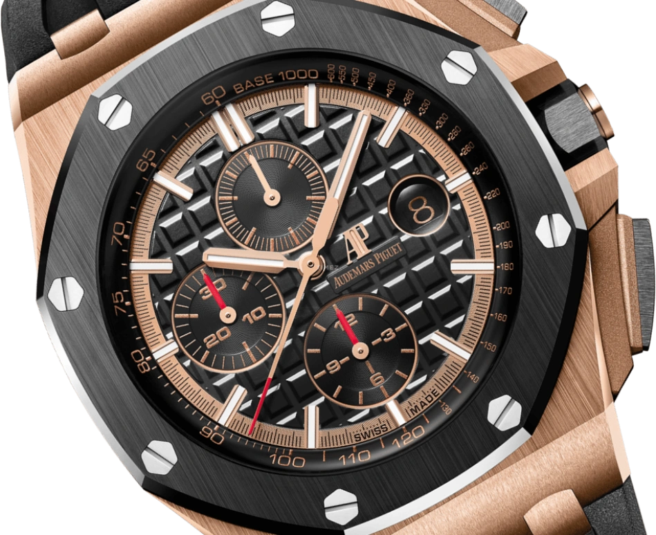 Audemars Piguet,Royal Oak Offshore 44mm,44mm,Pink Gold,Ceramic,Black,Automatic,Chronograph,Day,26401RO,26401RO.OO.A002CA.02