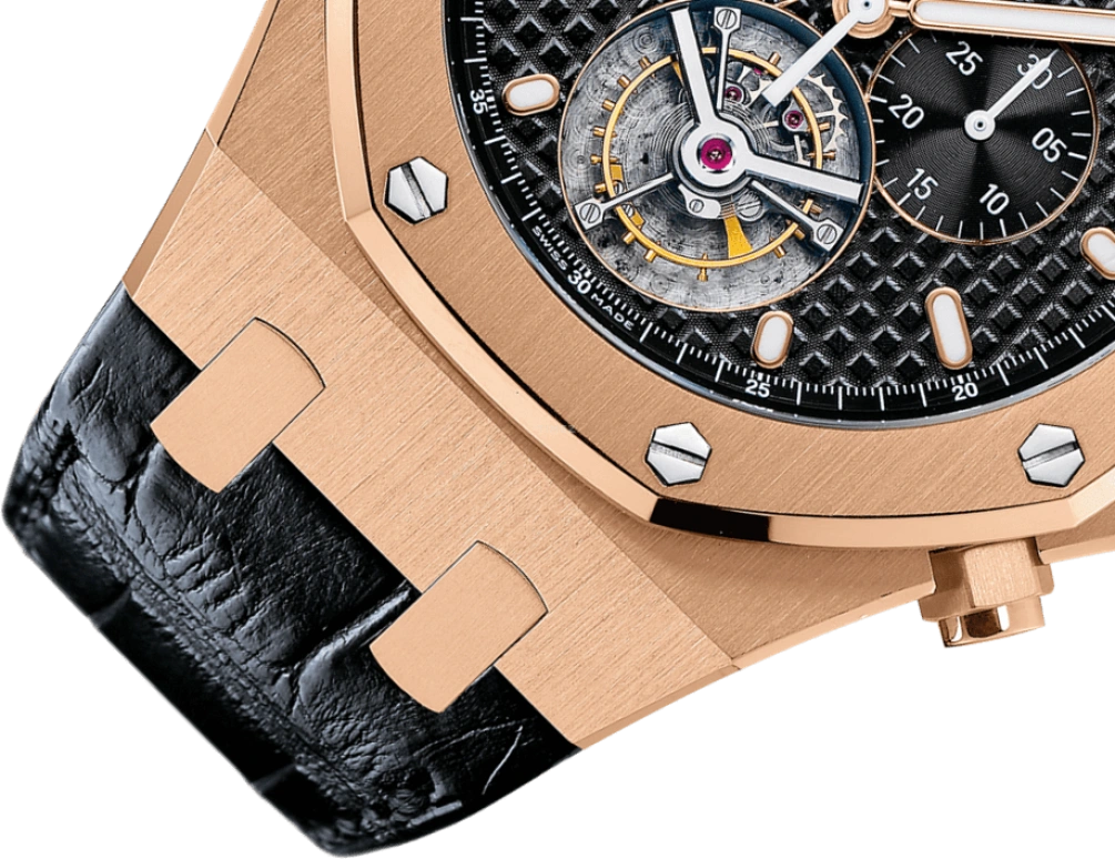 Audemars Piguet,Royal Oak 44mm,44mm,Pink Gold,Black,Handwound,Chronograph,Tourbillon,25977OR,25977OR.OO.D002CR.01