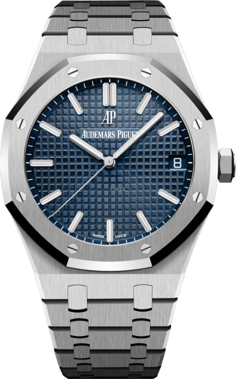 Audemars Piguet,Royal Oak 41mm,41mm,Stainless Steel,Blue,Automatic,Day,70hours,15500ST,15500ST.OO.1220ST.01