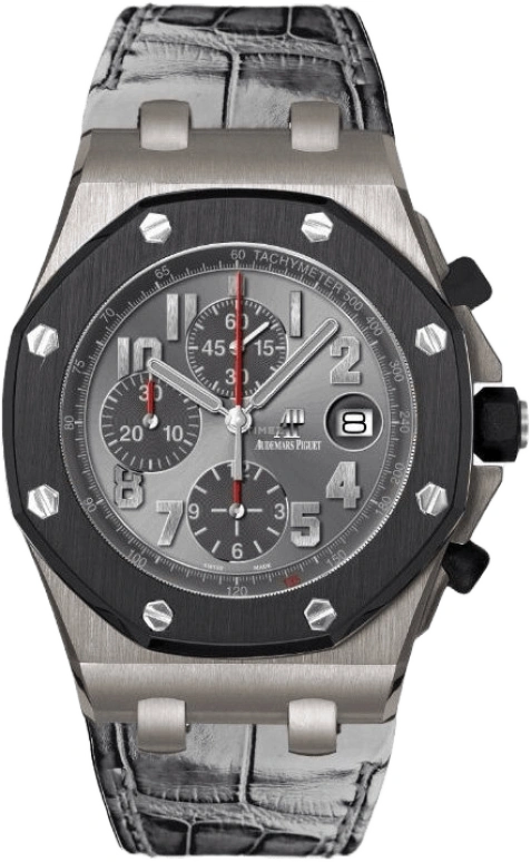 Audemars Piguet,Royal Oak Offshore 42mm,42mm,Titanium,Ceramic,Grey,Automatic,Chronograph,Day,26219IO,26219IO.OO.D005CR.01