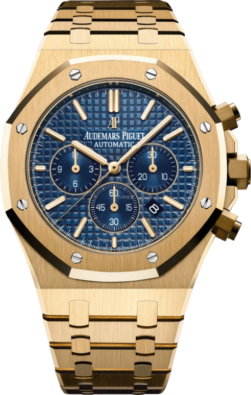 Audemars Piguet,Royal Oak 41mm,41mm,Yellow Gold,Blue,Automatic,Chronograph,Day,26320BA,26320BA.OO.1220BA.02