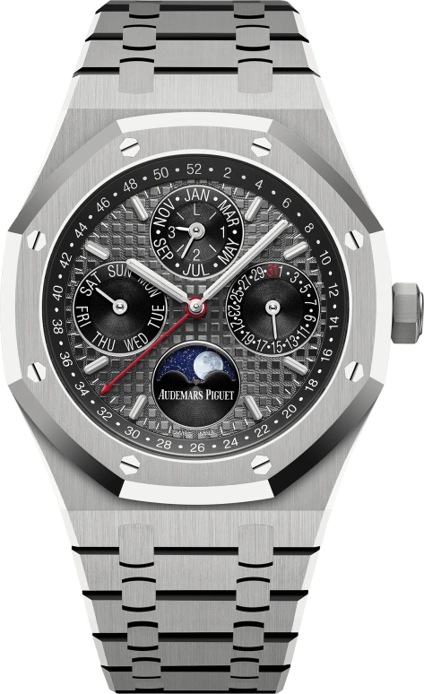 Audemars Piguet,Royal Oak 41mm,41mm,Titanium,Grey,Automatic,Moonphase,Perpetual Calendar,Leap Year,Month,40hours,In-house Caliber,26609TI,26609TI.OO.1220TI.01