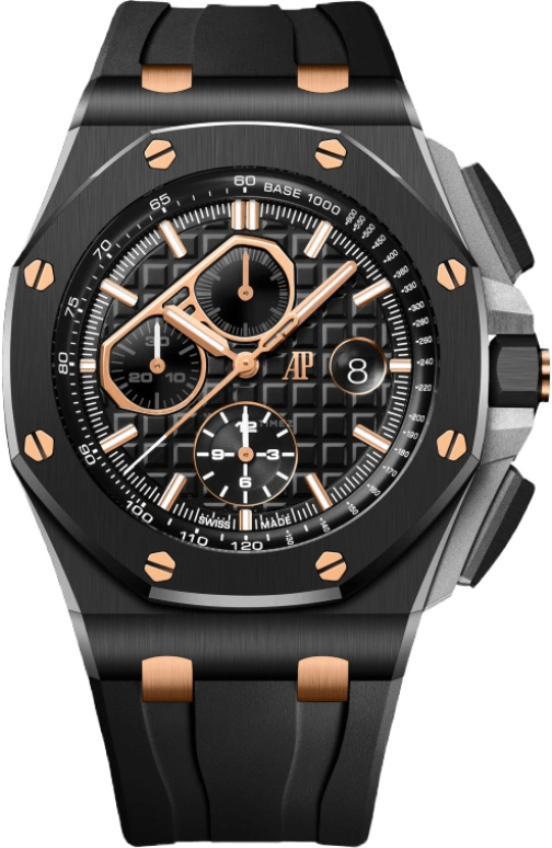 Audemars Piguet,Royal Oak Offshore 44mm,44mm,Pink Gold,Titanium,Ceramic,Green,Automatic,Chronograph,Day,26405CE,26405CE.OO.A002CA.99.99