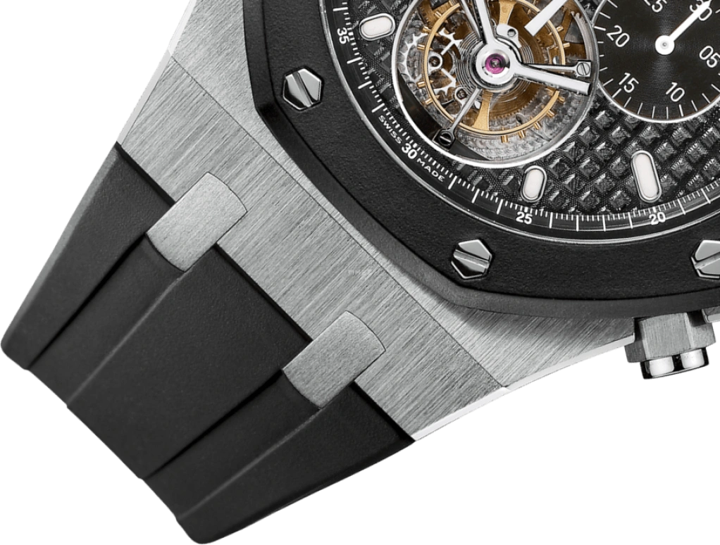 Audemars Piguet,Royal Oak 44mm,44mm,Ceramic,Stainless Steel,Black,Handwound,Chronograph,Tourbillon,26377SK,26377SK.OO.D002CA.01