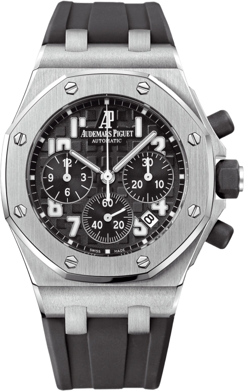 Audemars Piguet,Royal Oak Offshore 37mm,37mm,Rubber,Stainless Steel,Black,Automatic,Chronograph,Day,26283ST,26283ST.OO.D002CA.01