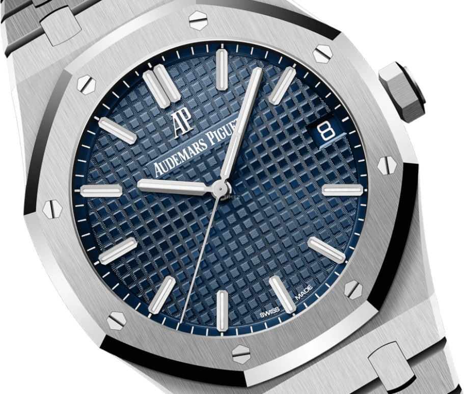 Audemars Piguet,Royal Oak 41mm,41mm,Stainless Steel,Blue,Automatic,Day,70hours,15500ST,15500ST.OO.1220ST.01