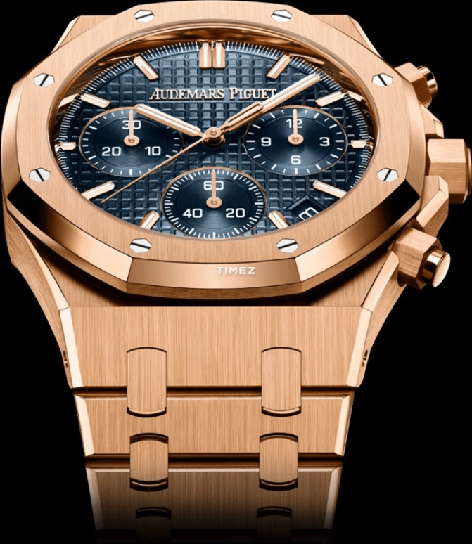 Audemars Piguet,Royal Oak 41mm,41mm,Rose Gold,Blue,Automatic,Chronograph,Day,Flyback,26240OR,26240OR.OO.1320OR.05