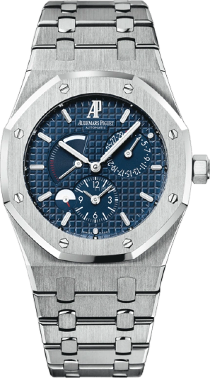 Audemars Piguet,Royal Oak 39mm,39mm,Stainless Steel,Blue,Automatic,Day,Power Reserve Indicator,Dule Time,26120ST,26120ST.OO.1220ST.02