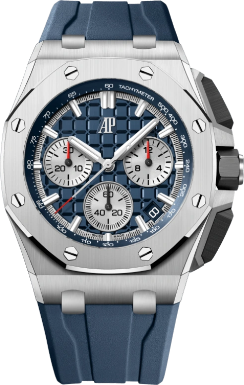 Audemars Piguet,Royal Oak Offshore 43mm,43mm,Titanium,Blue,Automatic,Chronograph,Day,Flyback,26420TI,26420TI.OO.A027CA.01