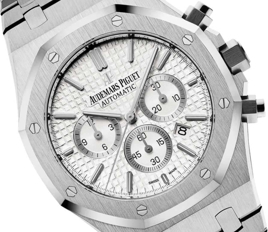 Audemars Piguet,Royal Oak 41mm,41mm,Stainless Steel,Silver,White,Automatic,Chronograph,Day,26320ST,26320ST.OO.1220ST.02