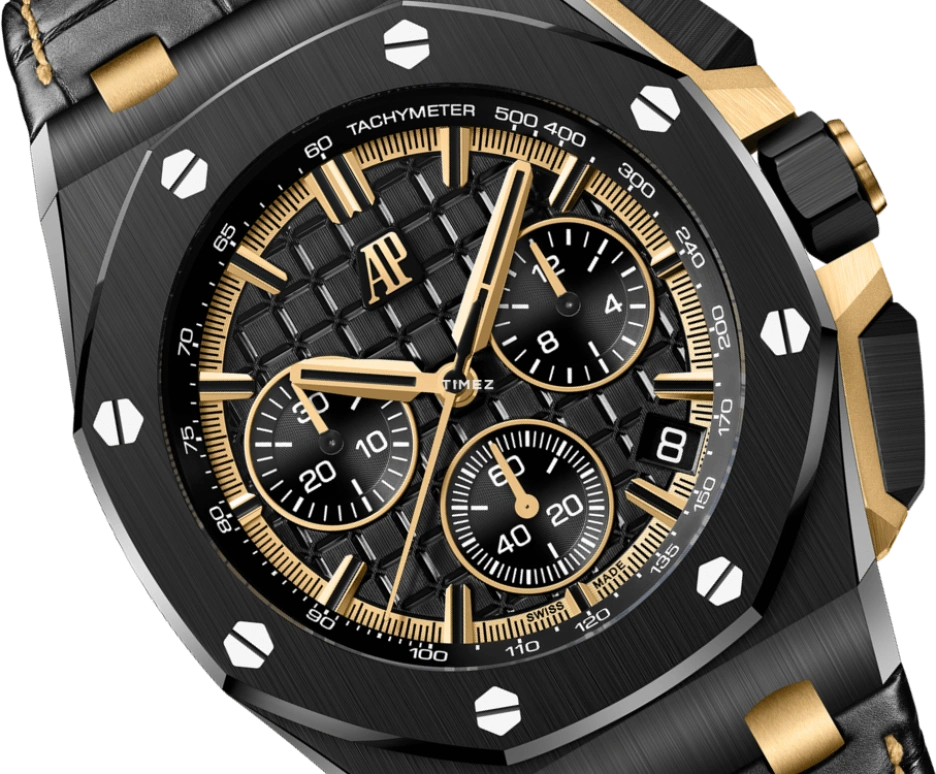Audemars Piguet,Royal Oak Offshore 43mm,43mm,Ceramic,Yellow Gold,Black,Automatic,Chronograph,Day,Flyback,26420CE,26420CE.OO.A127CR.01