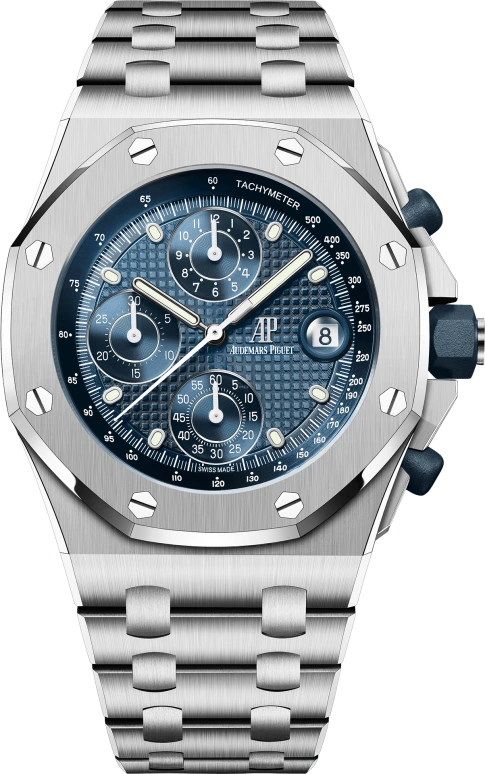 Audemars Piguet,Royal Oak Offshore 42mm,42mm,Stainless Steel,Blue,Automatic,Chronograph,Day,26238ST,26238ST.OO.2000ST.01